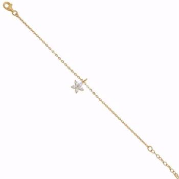 Sølvarmbånd fg med blomst 14+3cm